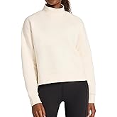 Reebok womens Vector Mock Neck Sweatshirt, Standard Fit, Midweight Cotton-poly Fabric