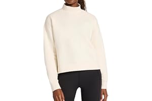 Reebok womens Vector Mock Neck Sweatshirt, Standard Fit, Midweight Cotton-poly Fabric