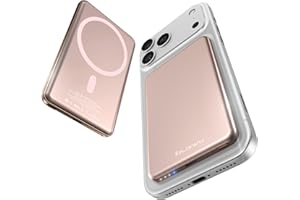 [0.3" Ultra Slim] [Alloy-Made] ULiXWH for Magsafe Portable Charger for iPhone, 2025 Upgrade 5000mAh Fast Charging Magnetic Power Bank, Wireless Battery Pack for iPhone 17 Air 16 15 Pro Max 14 13, Pink
