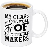 YHRJWN Music Teacher Appreciation Gifts, Music Teacher Gifts, My Class Is Full of Treble Makers Mug, Christmas Graduation Gift for Teachers, Choir Band Chorus Teachers Present for Women Men, 11 Oz