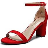 DREAM PAIRS Women's Chunk Low Heel Pump Sandals