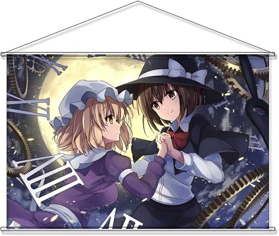 Amazon Eir タペストリー 東方project 東方プロジェクト マエリベリー ハーン Maribel Hearn 宇佐見 蓮子 うさみ れんこ Usami Renko ポスター 掛ける絵 巻物 軸物 部屋飾り壁 アニメ おしゃれ 萌え 60cm 90cm アニメ 萌えグッズ 通販
