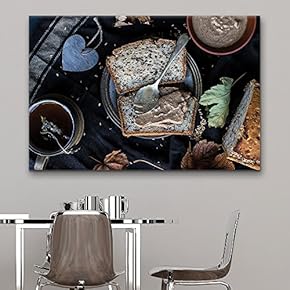 Canvas Wall Art - Breakfast with Oat Breads - Giclee Print Gallery Wrap Modern Home Art Ready to Hang - 12x18 inches