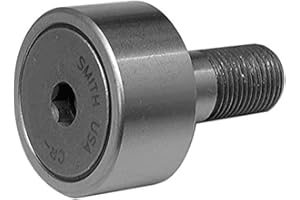 Smith Bearing CR-1-B Cam Follower Needle Roller Bearing, Regular Stud with Hex-Drive Socket, Unsealed, 1.000"