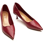 C.Paravano Pumps Women Pointed Toe Kitten Heel Pump Wedding Shoes Dressy Work Casual Low Heel Work Shoes for Office Wear