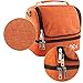NEX Lunch Bag Double Cooler Carry Bag Insulated Tote Large Capacity with Adjustable Shoulder Strap and Zip Closure Travel Lunch Tote(Orange)
