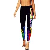 AOBUTE Womens Mardi Gras Leggings Valentine's Day Legging Tights