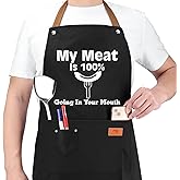 HBESTIE Gifts for Boyfriend, Husband Gifts from Wife, Christmas, Birthday Gifts for Men, Naughty Gifts for Him, Anniversary Mens Funny Gifts Gag Gifts - Kitchen Chef Apron w Pockets