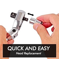 wanlvkang Dual 3/8 and 1/4 Drive Flex Head