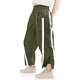 Seiciviy Girls Wide Leg Pants Kids Striped Elastic Waist High Waisted Track Pants with Pockets 7-14 Years