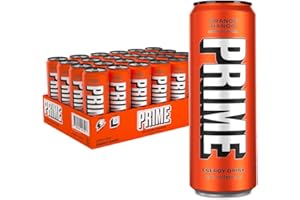 PRIME HYDRATION PRIME Energy ORANGE MANGO | Zero Sugar Energy Drink | Preworkout Energy | 200mg Caffeine with 355mg of Electrolytes and Coconut Water for Hydration| Vegan | Gluten Free |12 Fluid Ounce | 24 Pack
