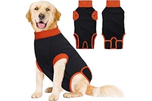 iBuddy 2 Packs Dog Surgical Recovery Suit, Professional Pet Recovery Shirt Dog Abdominal Wounds Bandages for Male Female，Anti Licking Breathable Dog Shirt Size X-Large