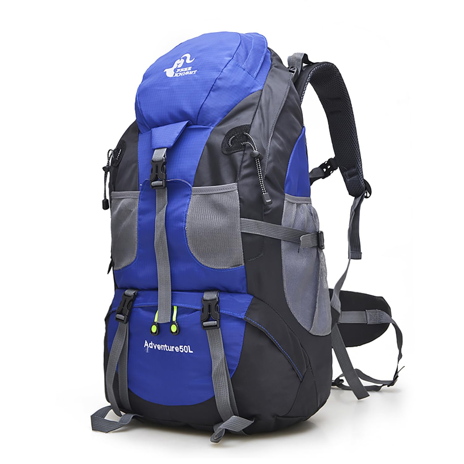 Photo 1 of Bseash 50L Hiking Backpack, Water Resistant Lightweight Outdoor Sport Daypack Travel Bag for Camping Climbing Skiing Cycling (Blue - No Shoe Compartment)