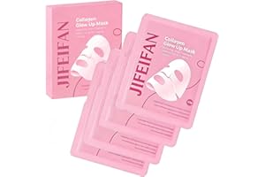 Jifeifan Collagen Glow Up Mask 2.0, Bio Collagen Face Mask Korean, Firm Skin Masks for Wrinkle Reduction and Pore Minimizatio