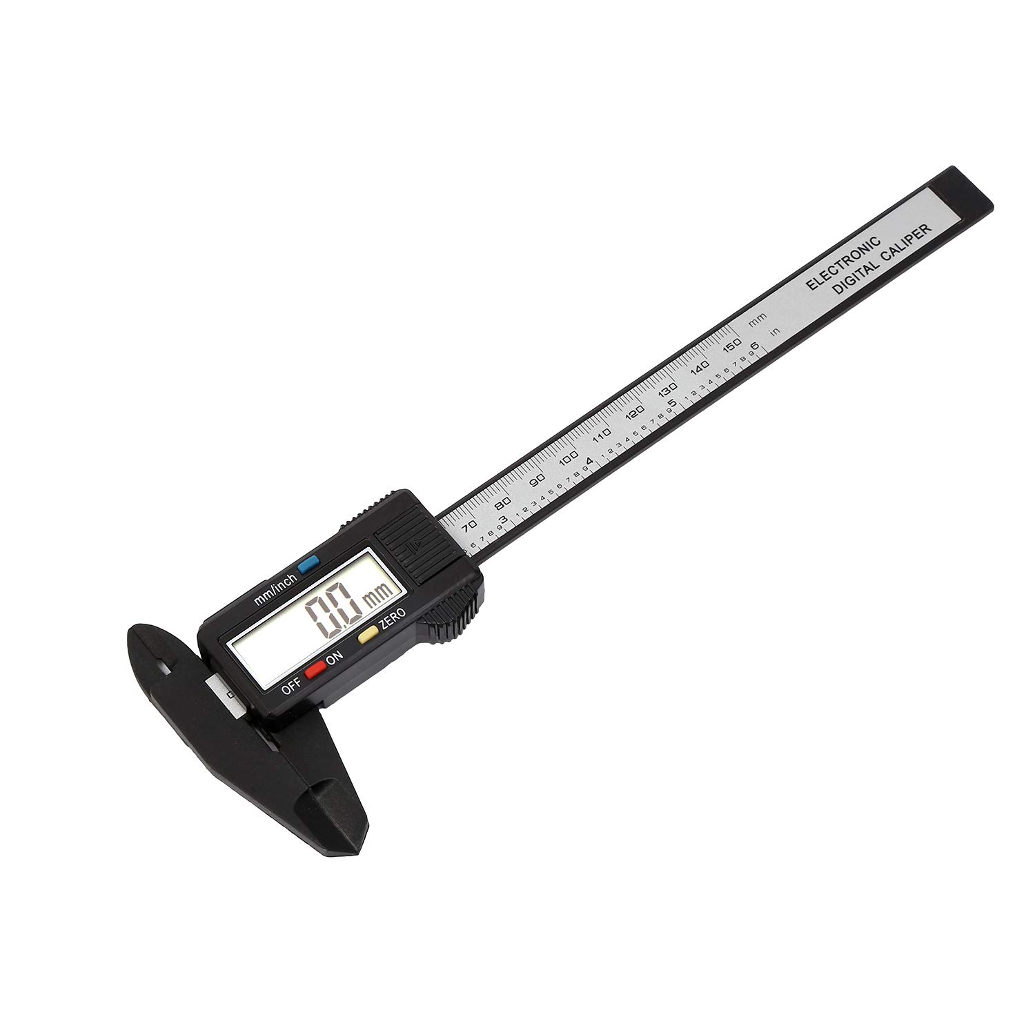 KATSU Digital Caliper 150mm 6 Inch, Large Display Imperial and Metric Units Fraction Conversion Carbon Fiber Electronic Vernier Measuring Tool 40141564