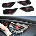 Duoles Real Carbon Fiber Inner Door Handle Bowl Cover Trim 4pcs for Honda Civic Si 2016-2019