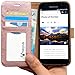 Abacus24-7 Wallet Series Samsung Galaxy S7 Case with Flip Cover and Stand, Rose Gold