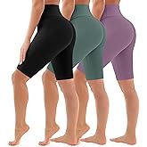 Bluemaple 3 Pack Biker Shorts Women High Waisted- 8" Tummy Control,Ultra-Comfort for Workouts,Yoga & Daily Wear with Pockets