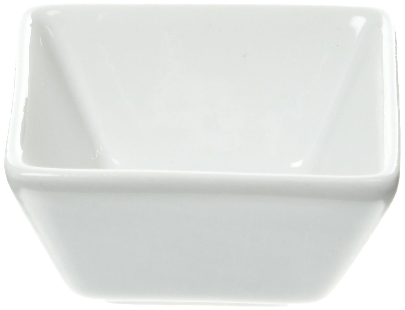 Genware NEV-1425B Square Dip Dish, 6.5 cm x 3cm (W x H), 4 pieces fit B1653 (Pack of 6)