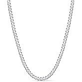 Fiusem 5mm Silver Tone /14k Gold Plated Cuban Link Chain for Men, Mens Chain Necklaces, Stainless Steel Chain Necklaces for Men Women, 3.5/4/5mm