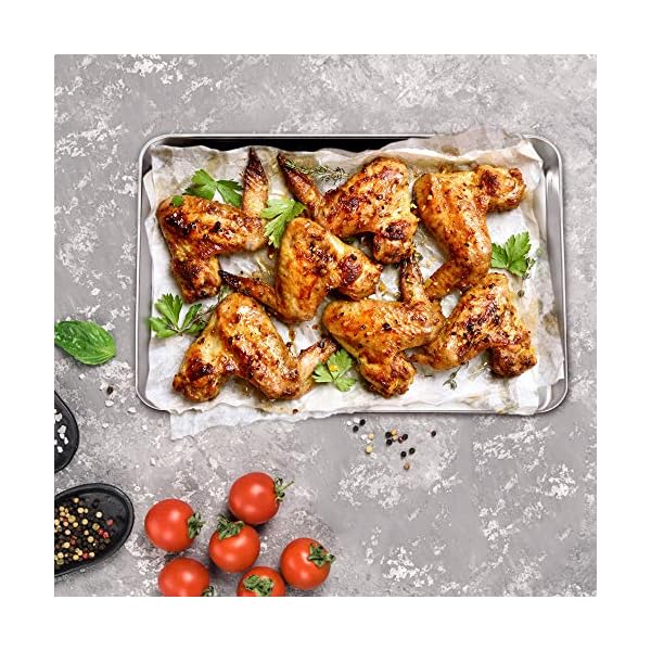 Baking Tray, Stainless Steel Baking Sheet Cookie Tray Professional, 40 x 30 x 2.5 cm, Non Toxic & Healthy, Mirror Finish…
