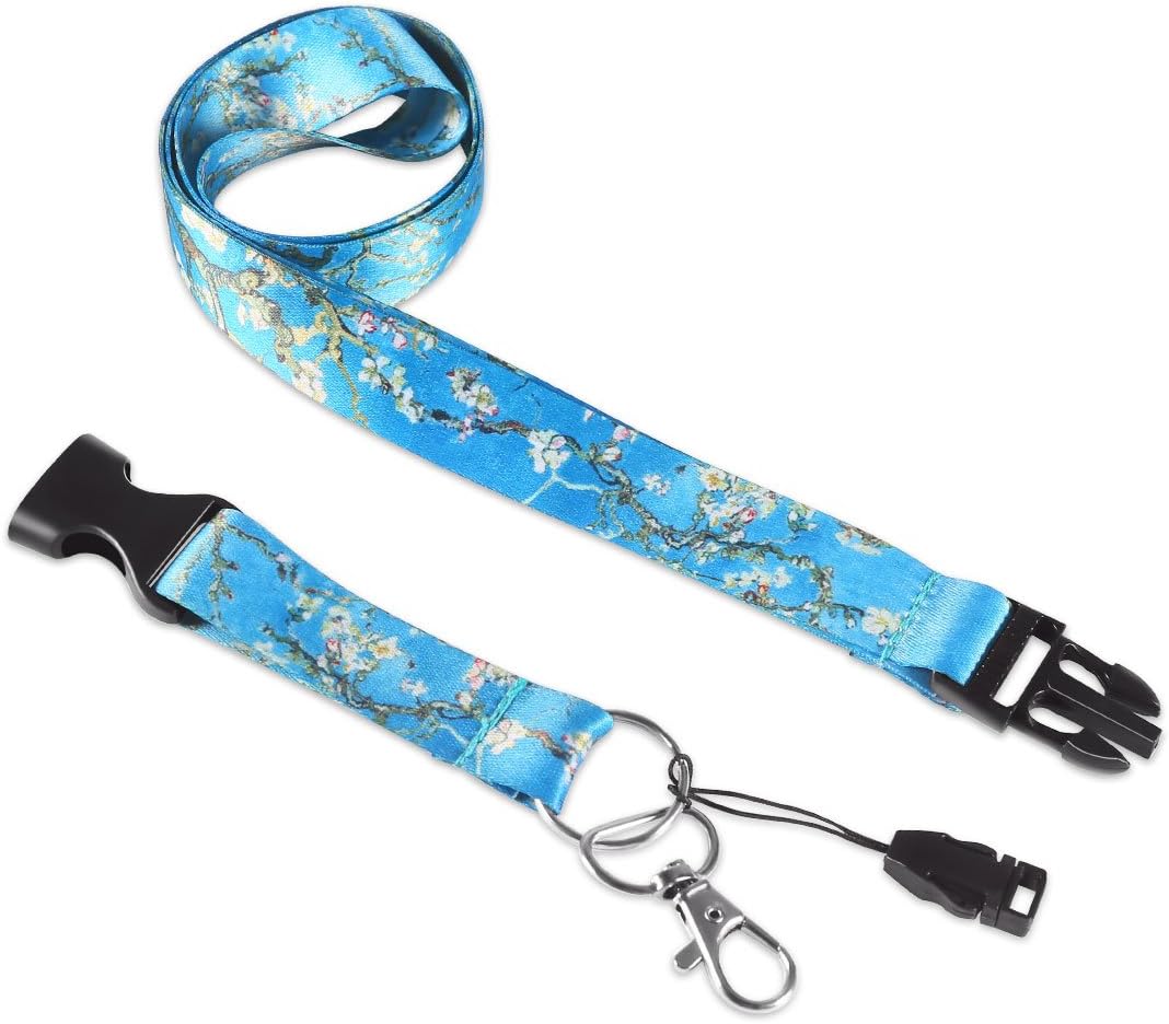 Dealikee Van Gogh Almond Blossoms Premium Lanyard, Detachable Neck Strap with Snap Buckle and Metal Clasp - Image 4