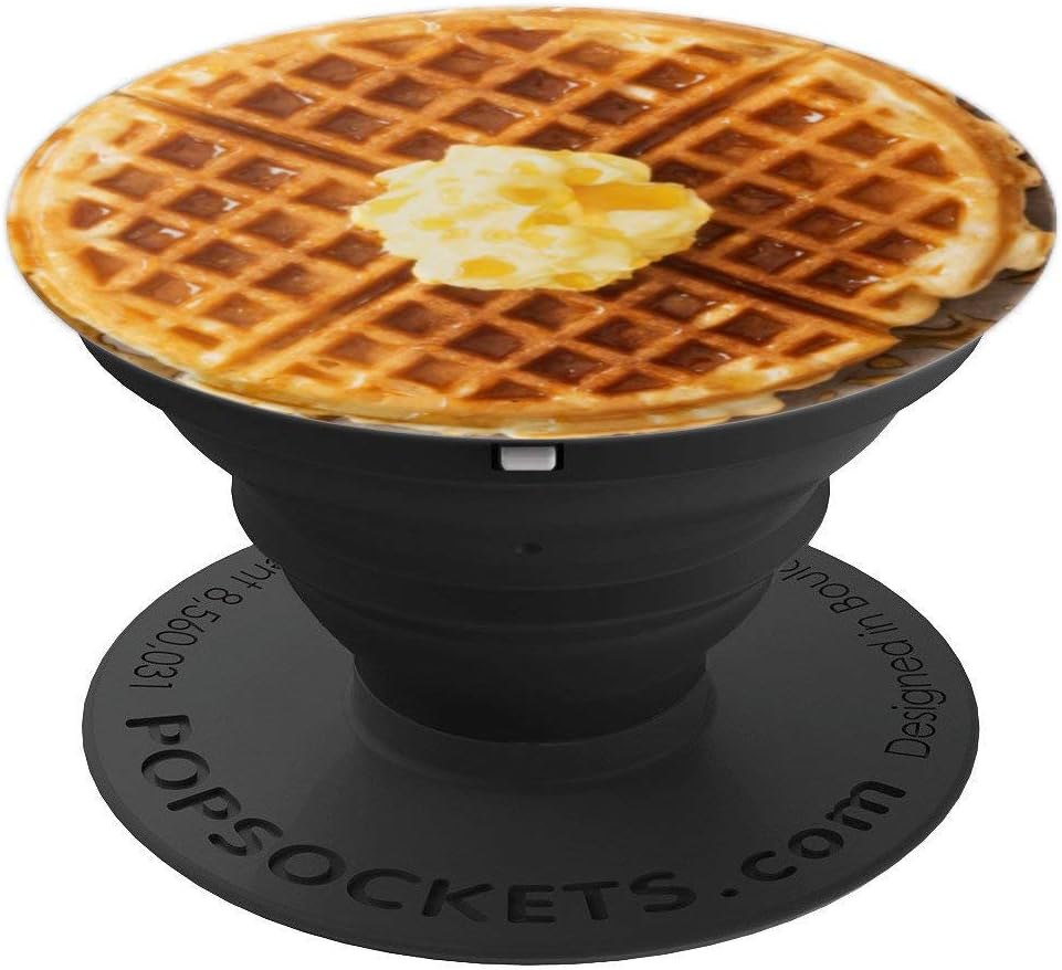 Cute Waffle With Syrup And Butter Breakfast Men Women Gift PopSockets Grip and Stand for Phones and Tablets