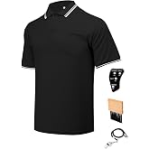 VKT 4 Pcs Official Baseball/Softball Umpire Kit Set Including Umpire Shirt Indicator Brush Whistle for Men Referee