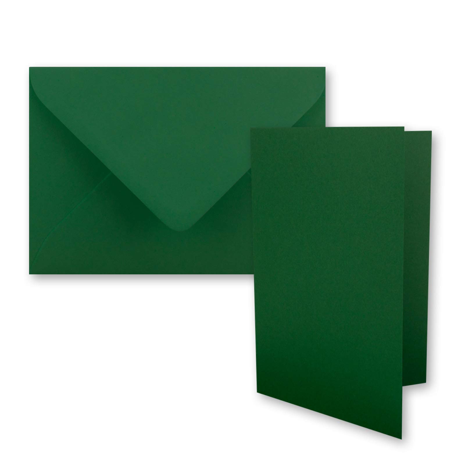 25x DIN B6 folding card set with envelopes in dark green (green) - 120 x 170 mm - ideal for invitation cards, wedding, baptism, communion, confirmation - Brand: FarbenFroh