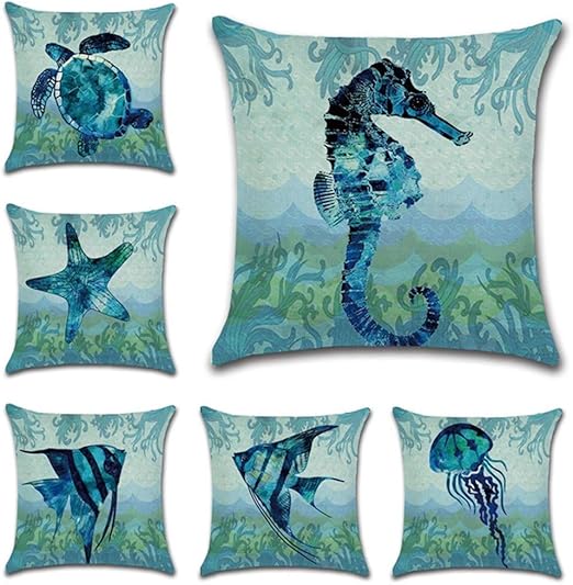 Amazon Com Coastal Decor Nautical Theme Throw Pillow Covers 18x18
