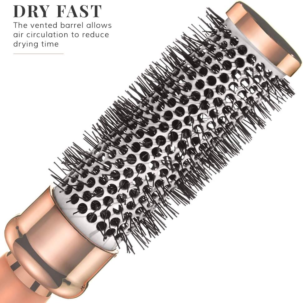 Hair Brush Set, Luxury Professional Rose Gold Hairbrushes for Detangling Blow Drying, Straightening - Image 4