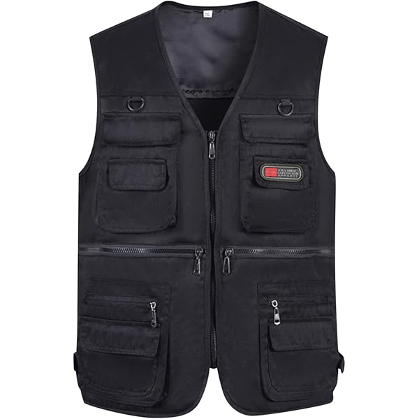 PETCDIM Mens Outdoor Travel Vests Military Cargo Hiking Vests Big