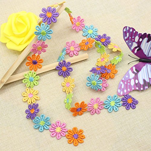 Botrong 2 Yards Sweet Lovely Sewing Fabric Lace Label Patches Satin Ribbon DIY Craft Decor