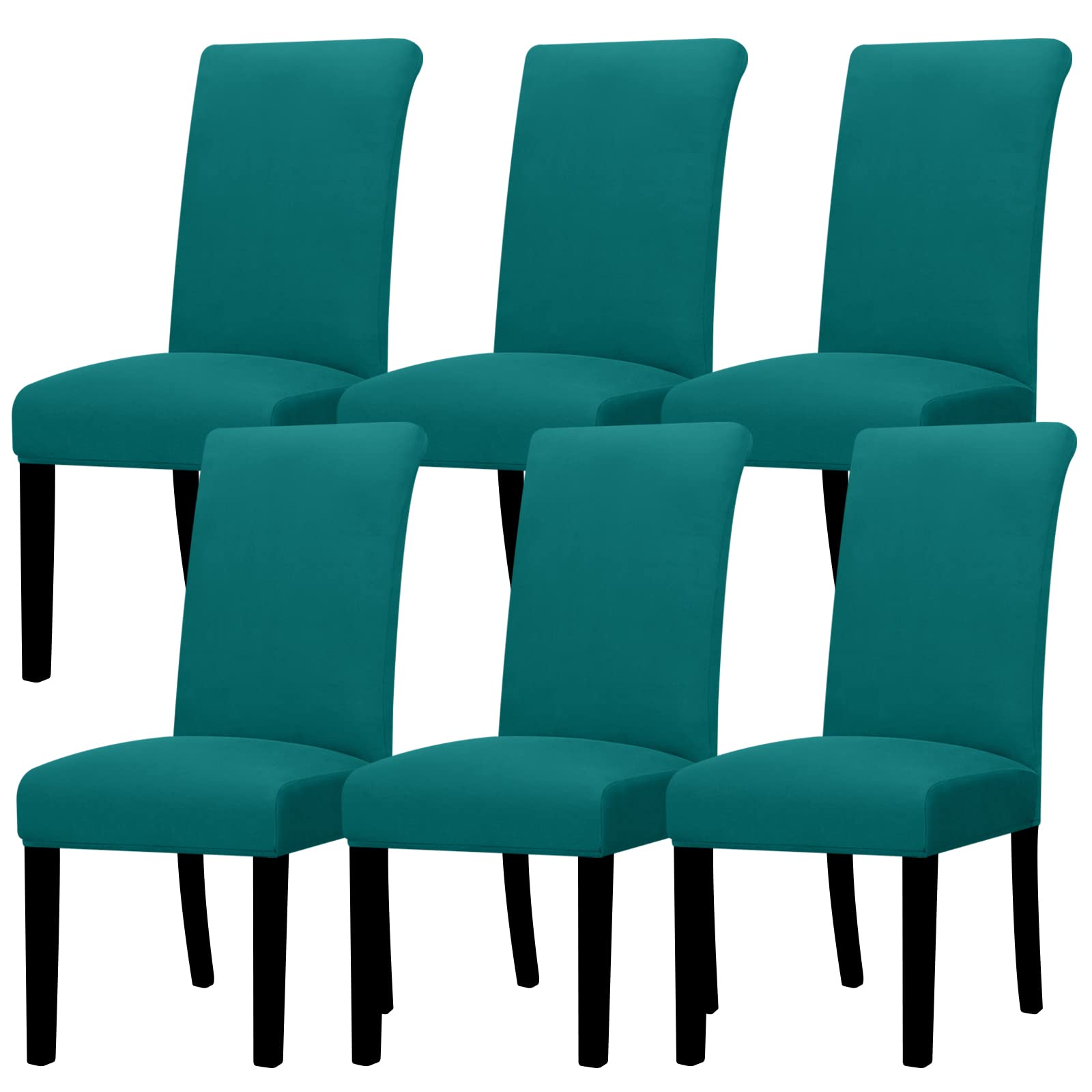 Lellen Dining Chair Covers Set of 6, Stretch Chair Covers Dining Chair Slipcovers Removable Washable Reusable Home & Kitchen Decor Protector Dining Room Chair Covers,Teal