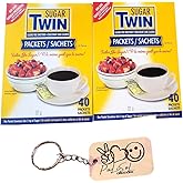80 packets Sugar Twin Zero-Calorie Sweetness Sweetener Sachets – 2 Boxes of 40 Packets | Sweeten Anywhere, Anytime - sweeten 