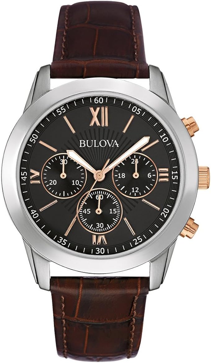 Bulova Quadrante Oro Jet Star (40mm) / Cinturino In Pelle