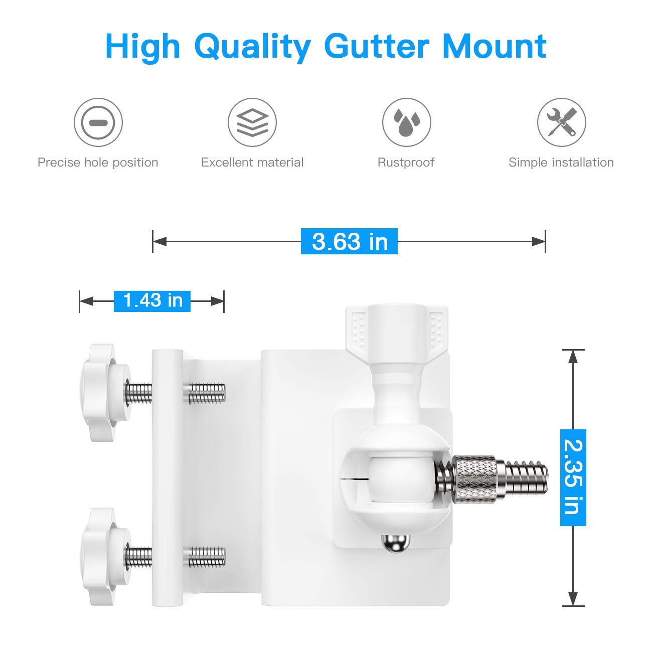 HOLACA Gutter Mount for Stick Up Cam Plug-in HD Security Camera and Stick Up Cam Pro Stick Up Cam Battery HD Security Camera-Weatherproof-Give a Perfect Angle for Your Ring Stick Up Cam(3rd)