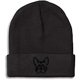 Beanies for Men French Bulldog Dog Silhouette Frenchie Skull Cap Winter Hats Women Acrylic One Size