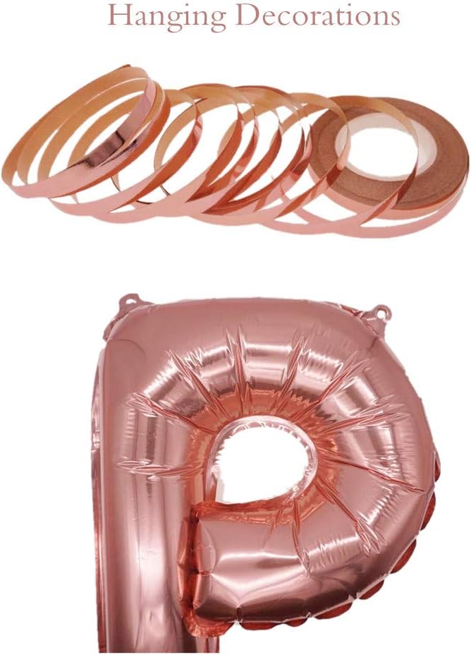 Mannli Rose Gold Baby Shower 16" Foil Letter Balloon Banner & 1 Roll String Party Decorations - Image 3