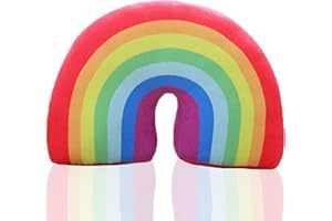Yi-gog Rainbow Shaped Pillow Plush Cute Decorative Travel Throw Pillow Creative Cushion Soft Stuffed Decor Car Home