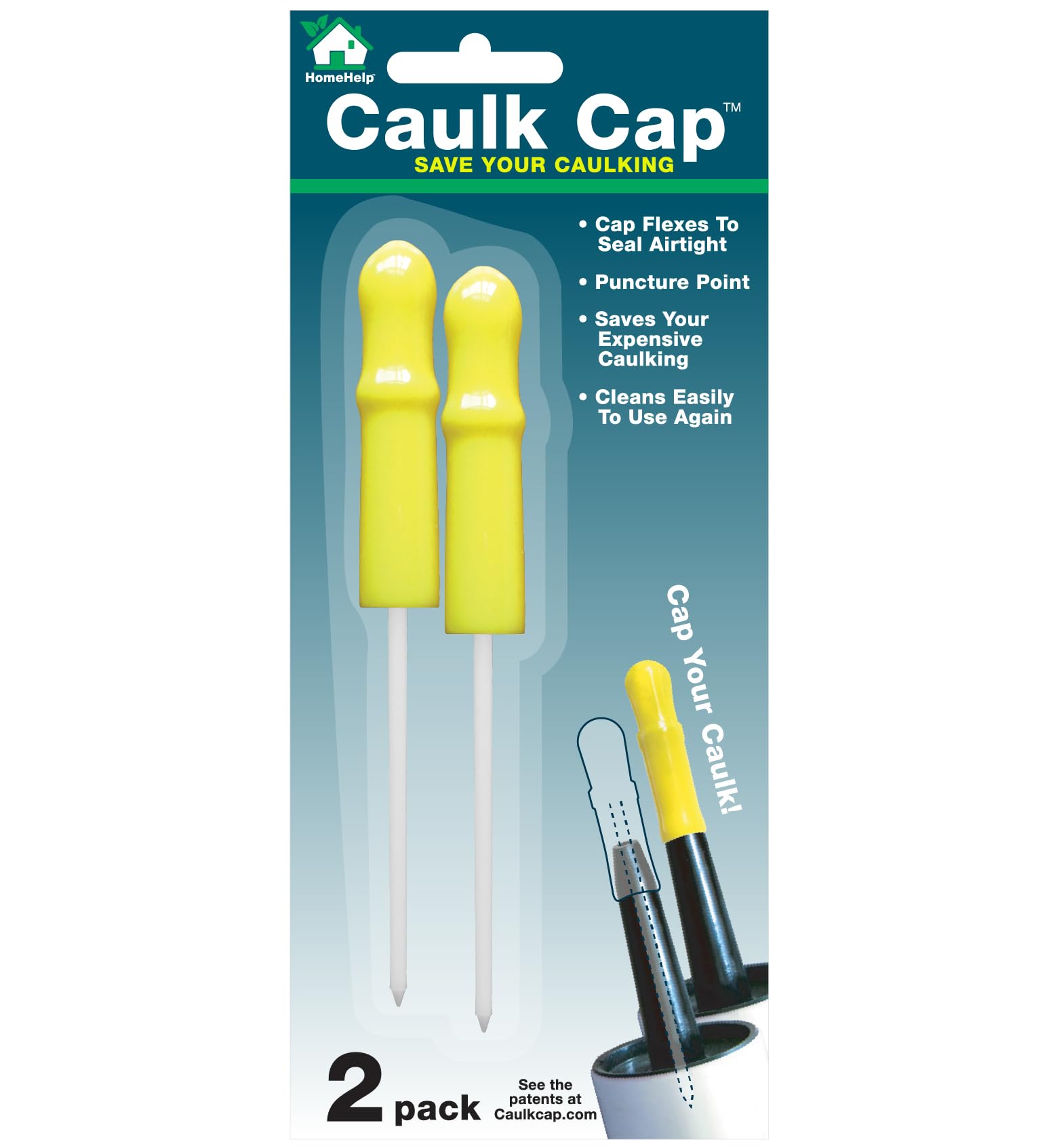 Caulk Cap CCY-2, Reusable Caulk Tube Sealers with