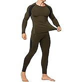 TAILONG Thermal Underwear for Men Long Johns with Fleece Lined Base Layer Hunting Gear Bottom Top for Cold Weather