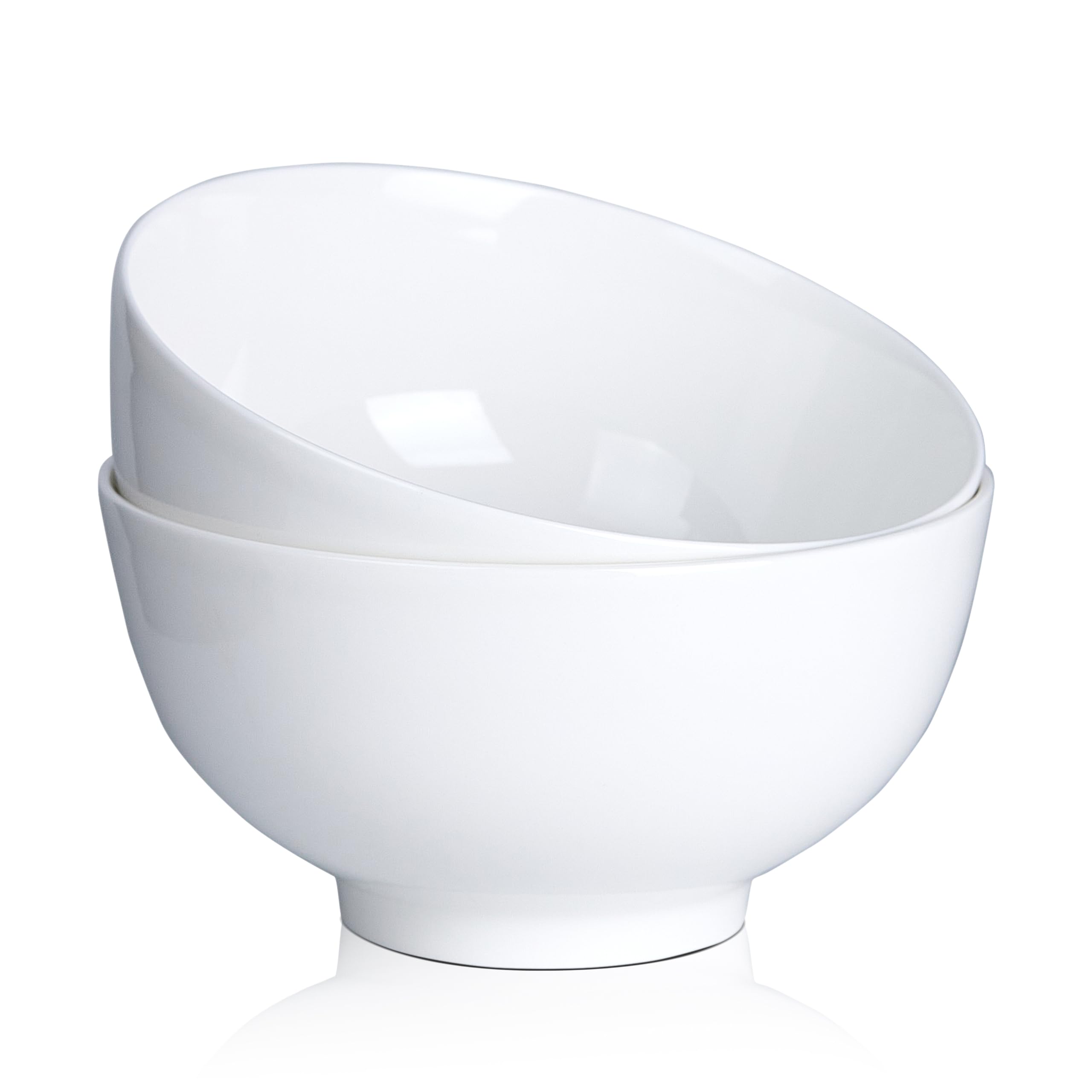 Swuut 20cm Serving Bowls Set of 2-60 oz White Ceramic Bowls for Salad, Soup,Stew,Fruit,Popcorn - Microwave Oven Dishwasher Safe