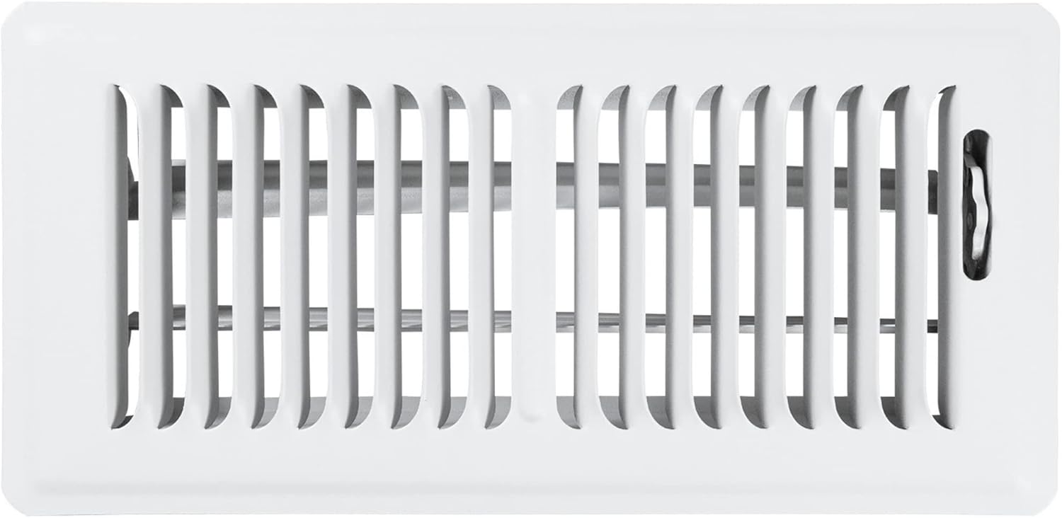 Registers, Grilles & Vents - Shoemaker Manufacturing, Soft White, 4x10, Premium Floor Register, All Steel Heavy Duty Vent Cover