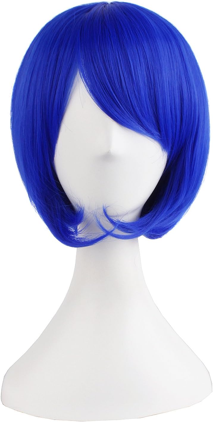 MapofBeauty 12"/30cm Short Straight Side Bangs Wig (Navy Blue), 30 cm (Pack of 1)