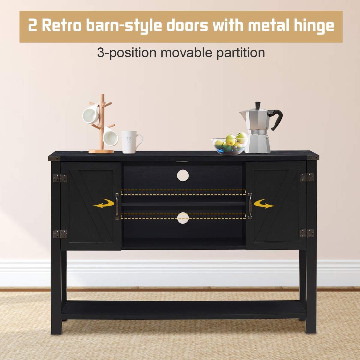 Black Kitchen Dining Room Furniture Contemporary Tall Buffet