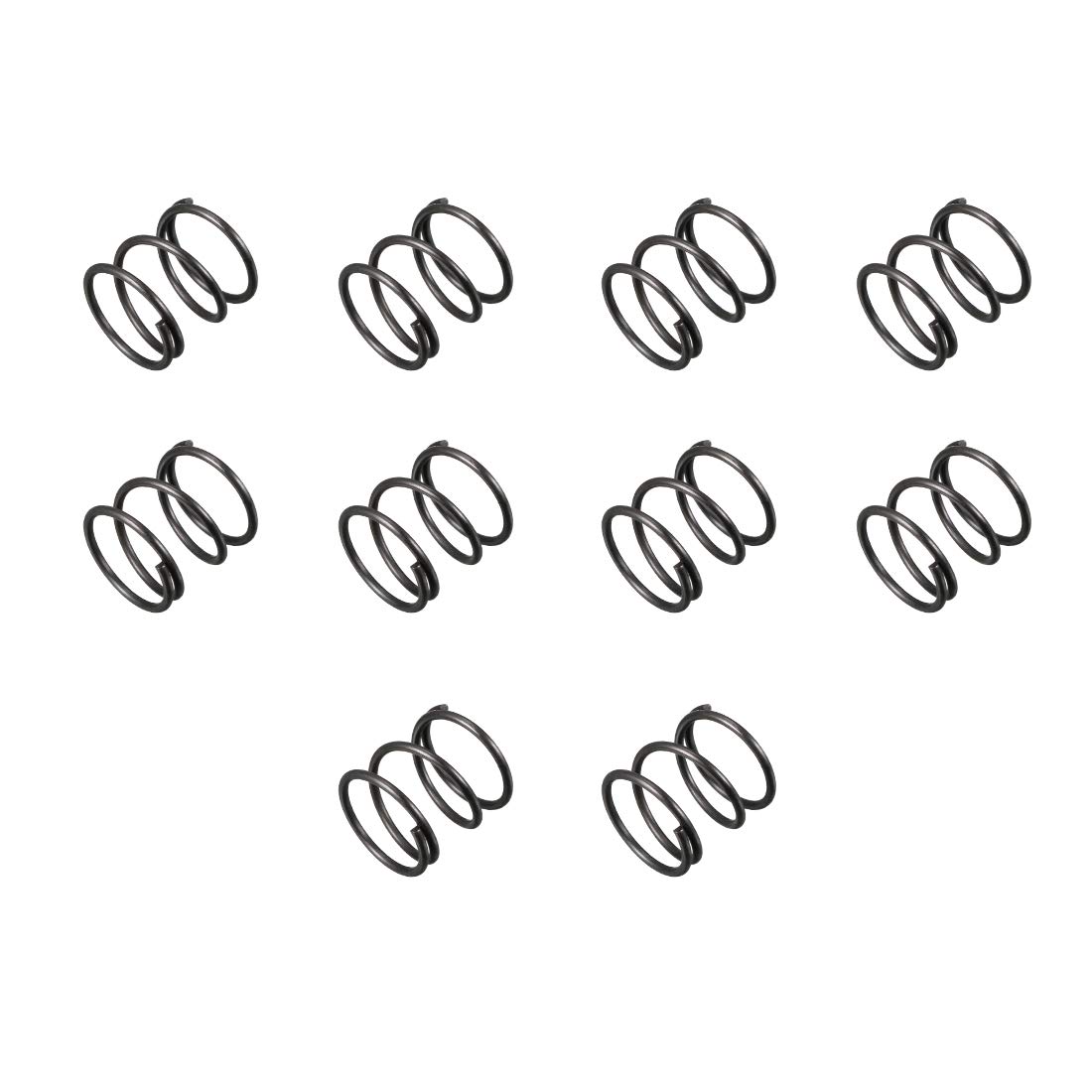 sourcingmap Compression Spring - 1.2mm Wire Dia , 15mm OD , 15mm Free Length Spring Steel Extension Spring,Black,10Pcs