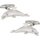 Cuff-Daddy Dolphin Cufflinks in Silver with Travel Presentation Gift Box