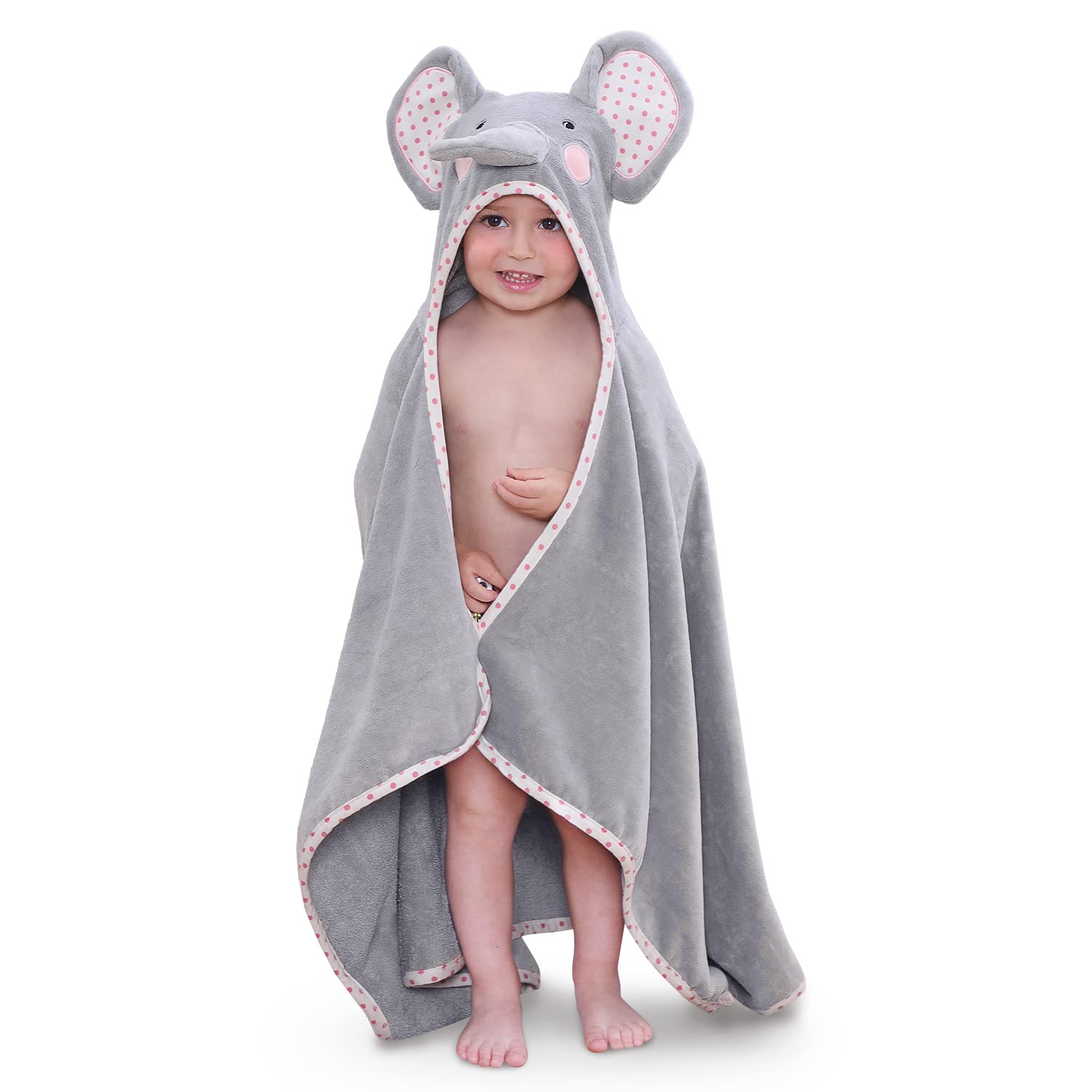 Photo 1 of TBEZY Hooded Towel for Kids 100% Cotton Ultra Soft with Unique Animal Design Large for Infants 3-10 Years (Elephant)