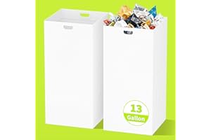 KAIFERTY 13 Gallon Disposable Trash Cans for Parties, 2 Pack Extra Large Portable Trash Can White Pop Up Trash Cans Bin, Recycle Collapsible Garbage Can Bins for Party Kitchen Camping Trash Can